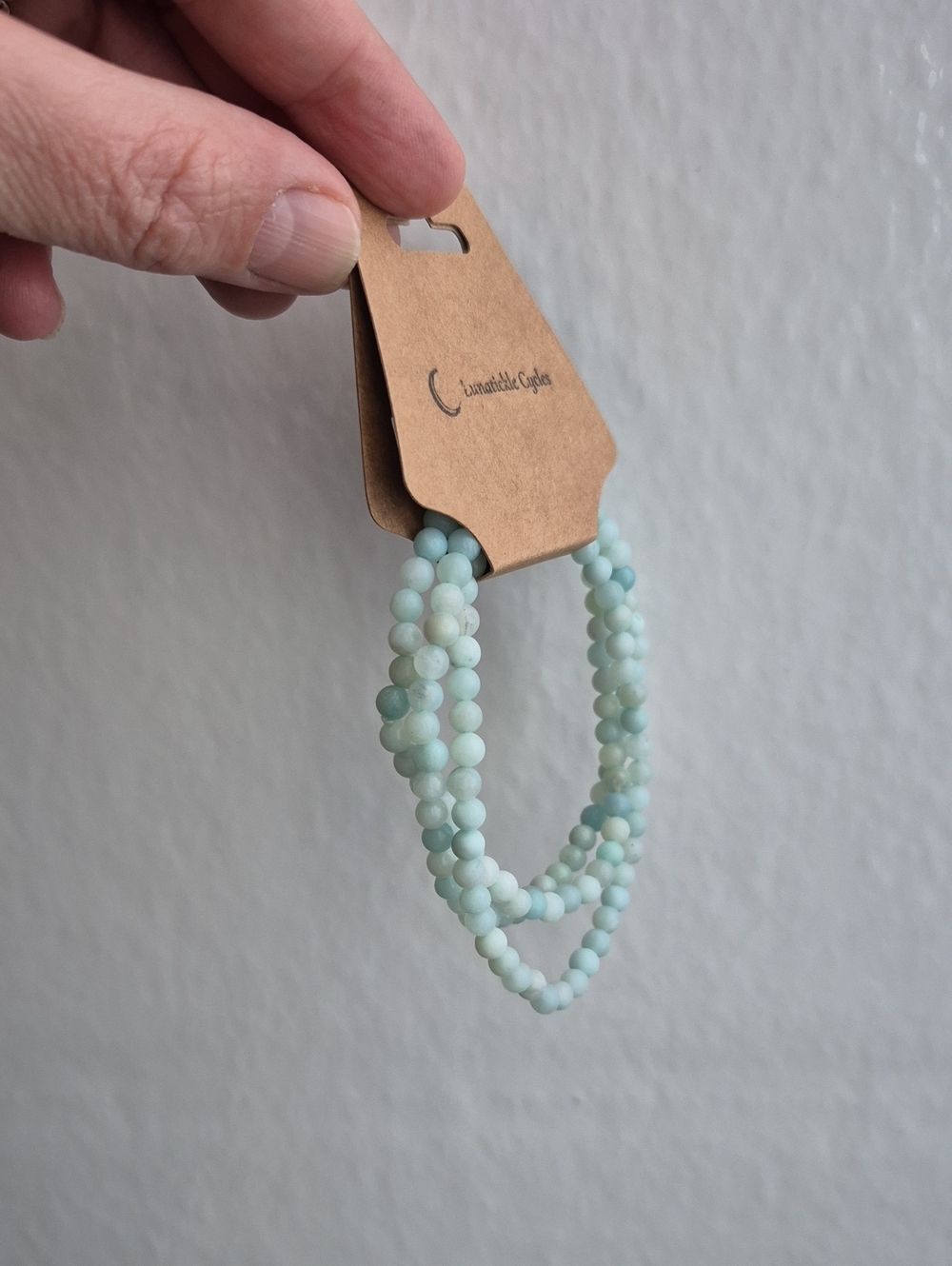 🌙3 Amazonite Stone Stacking Braclet Trio NWT - Picture 4 of 10